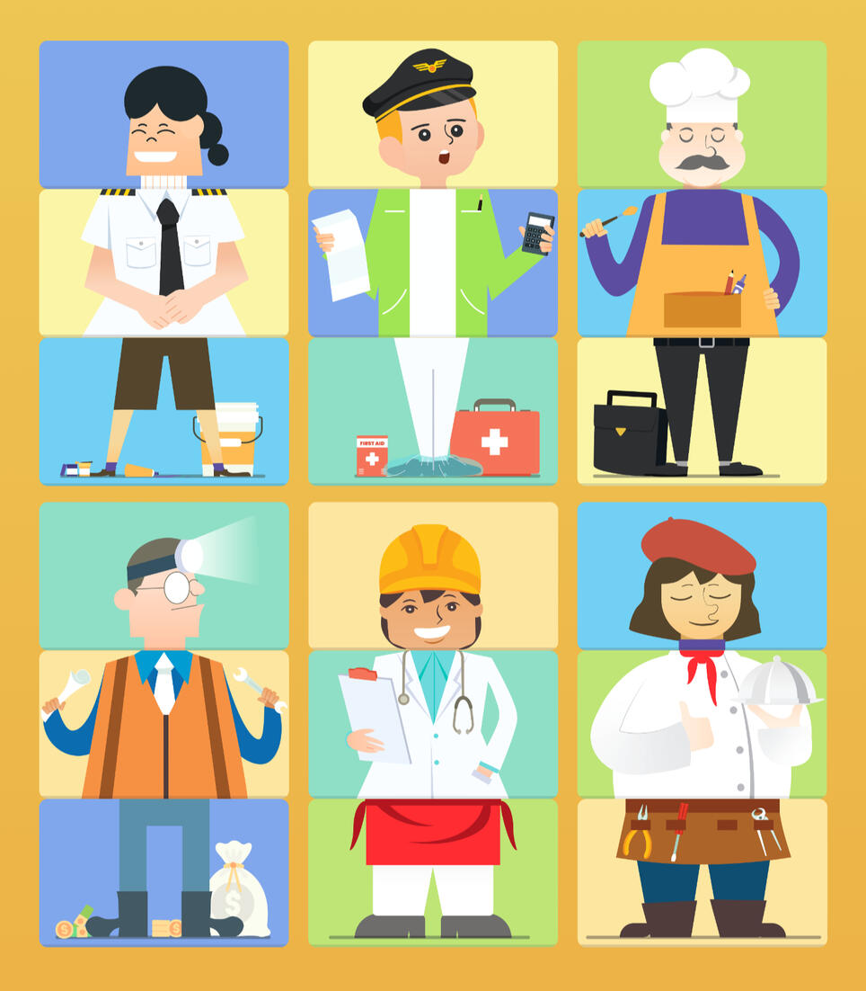 Pick and Mix Careers Toy Flash Cards